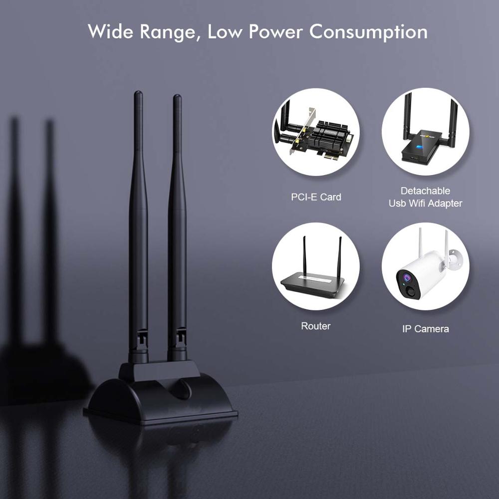 Wireless Dual Band Repeater wifi booster Wifi amplifier 6DBi WIFI6 for Intel AX200 5G SMA Antennas Managetic Desktop Laptop Dock