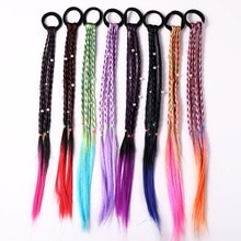 1PCS Girls Elastic Hair Band Rubber Band Hair Accessories Wig Ponytail Headband Kids Twist Braid Rope Headdress Hair Braider