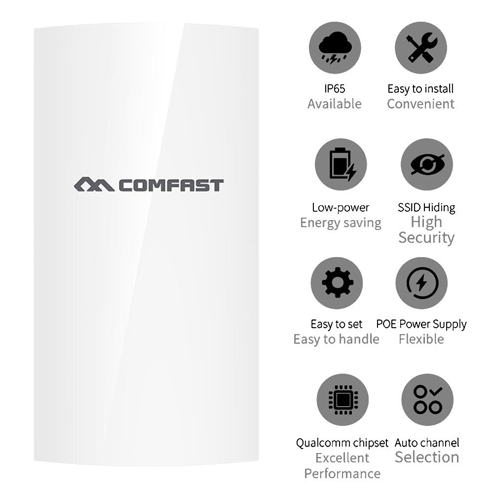 Comfast 1km 300mbps 2.4g ao ar livre mini sem fio ap ponte wifi cpe ponto de acesso wifi repetidor 5dbi antena wi-fi nanostation cpe