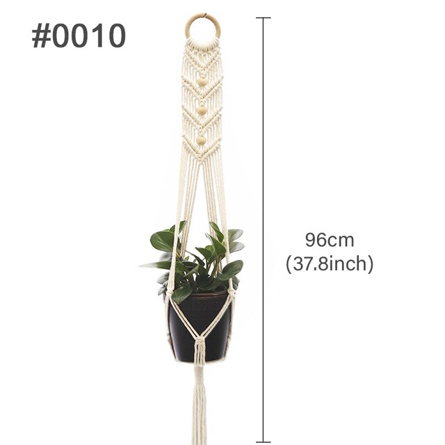 Colgador de macramé hecho a mano para plantas, maceta de flores, colgador para decoraciones de pared, Patio, jardín, cesta colgante