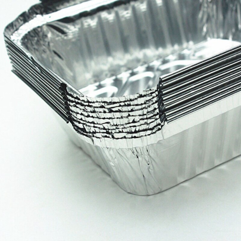 10pcs Disposable BBQ Drip Pans Aluminum Foil Grease Drip Pans Recyclable Grill Catch Tray for Outdoor Supplies