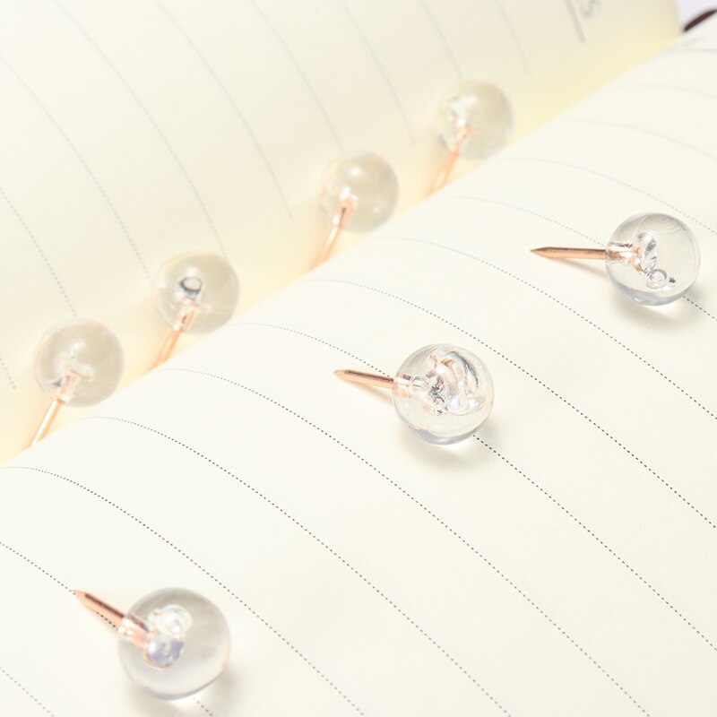 100pcs/box Acrylic Metal Push Pins Map Tacks Acrylic Head with Steel Point Cork Board Safety Art Craft Thumbtack Office School