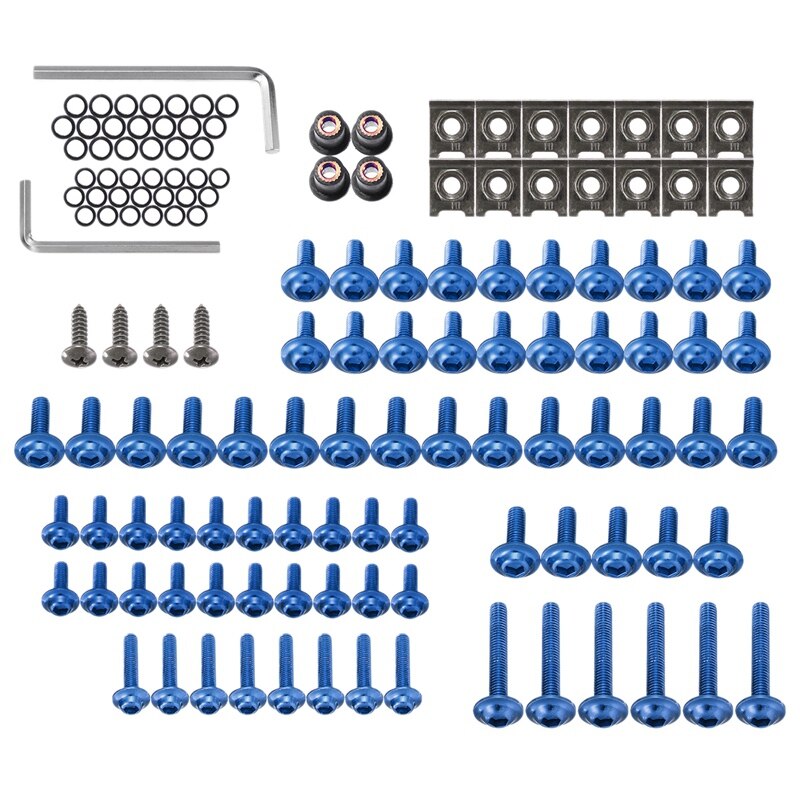 137Stck Universal- Motorrad Verkleidung Bolzen Schraube Verschluss Fixierung Bausatz Verschluss Clips Schraube Muttern: Blau