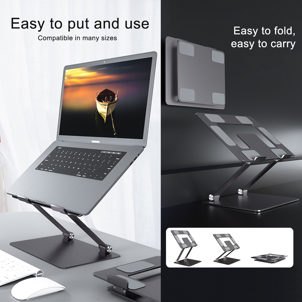Laptop Stand, Adjustable Laptop Stand for Desk, Ergonomic Aluminum Computer Stand with Heat-Vent, Laptop Riser