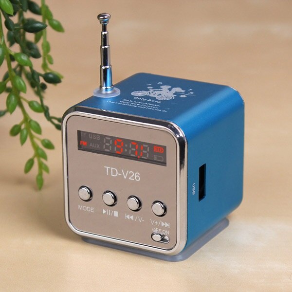 Dawupine TD-V26 Mini MP3 Speler TF Card USB Disk Micro SD Card FM Radio Line In/Out Klankkast digitale Draagbare Luidspreker
