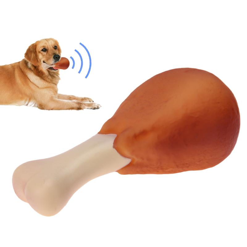 Mascota perro de juguete goma pata de pollo cachorro sonido Squeaker masticar juguetes para perros cachorro gato interactivo suministros para mascotas productos para perros