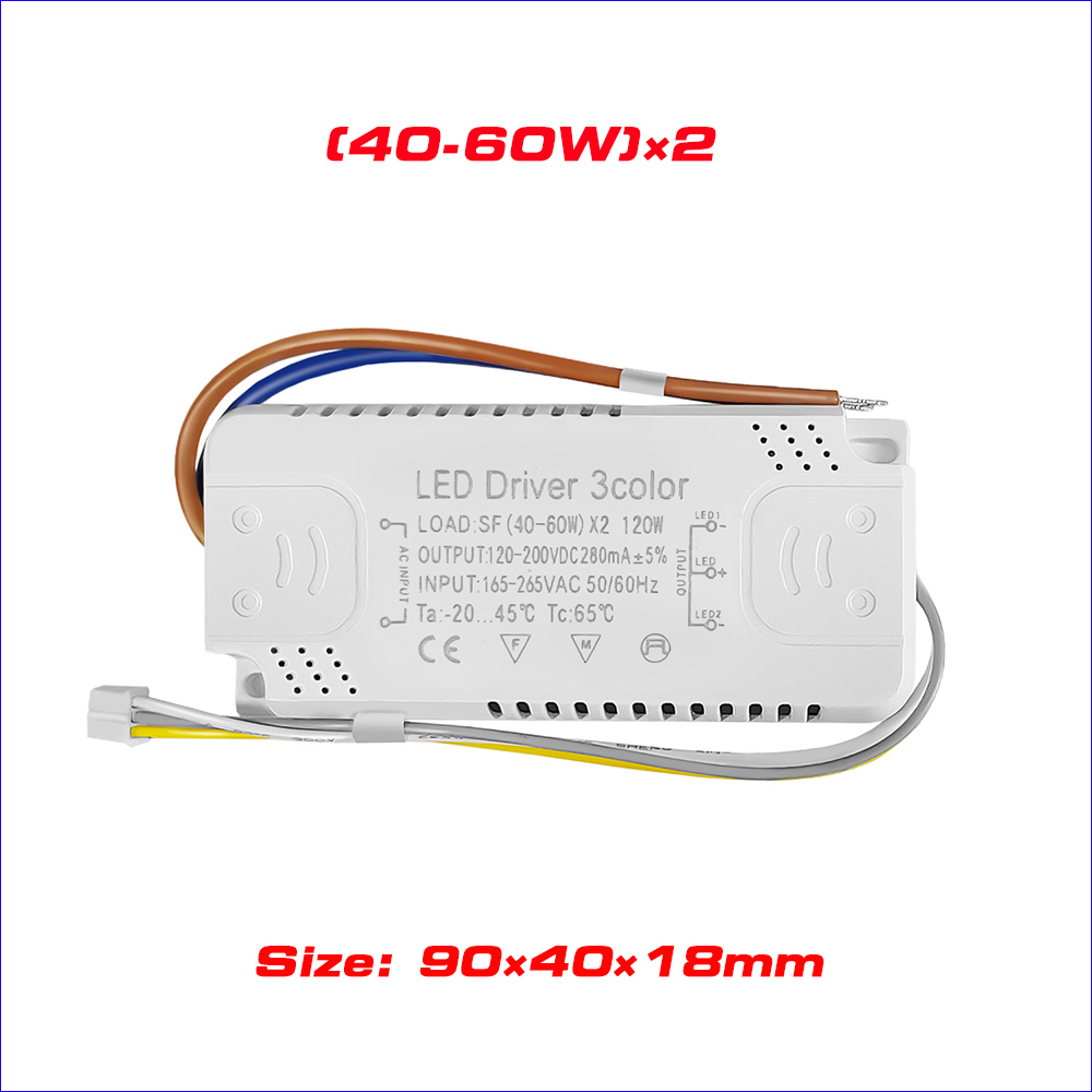 LED Driver 3colors 40--60W×2 60-80×2 240mA Adapter... – Grandado