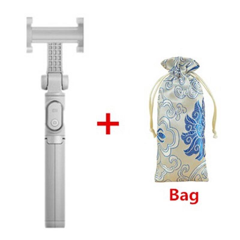 Original Xiaomi Mi 3 en 1 Wireless Bluetooth Selfie Stick Mini Trípode: gray add silver bag