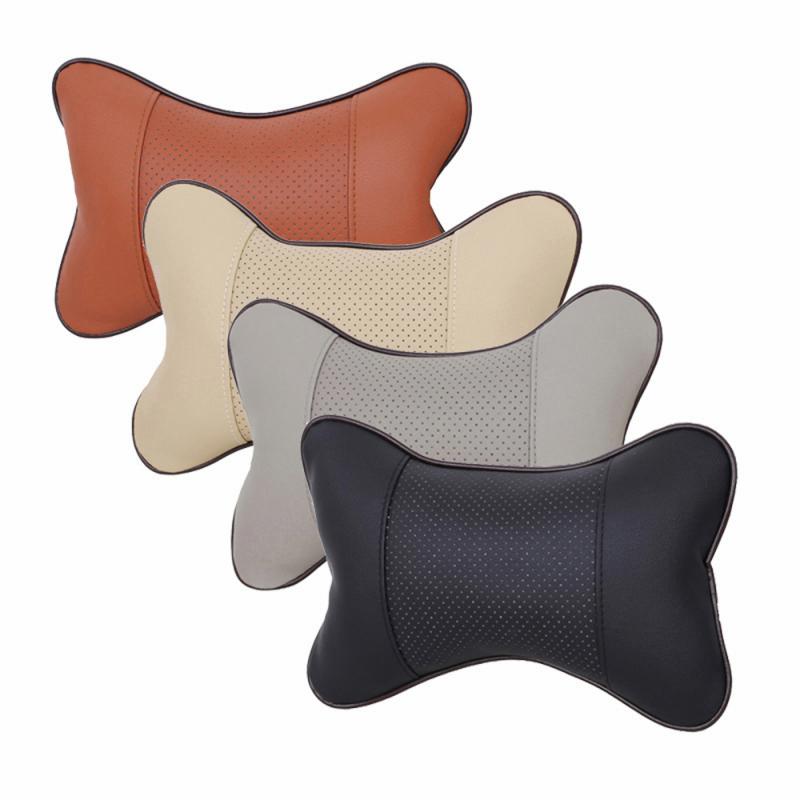 Accessories Interior Car Auto Seat Support PVC Leather Breathable Mesh Cushion Headrest Neck Pillow Health Care Car Headrest