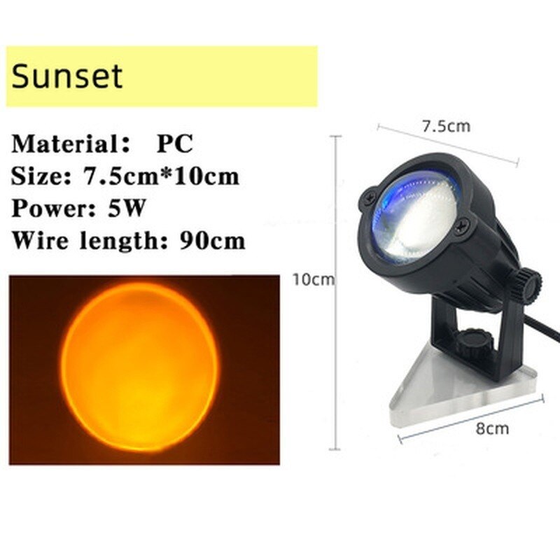 Sypialnia dla dzieci śliczna noc zachód słońca lampa projektora projektor tęcza zachód słońca atmosfera lampka nocna kawiarnia lampa projektora: Sunset / USB