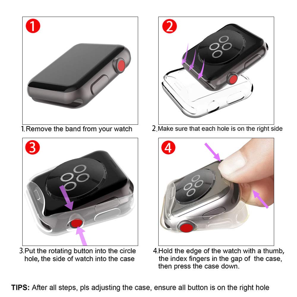 Case for apple watch 5 3 band 44mm 40mm apple watch cover iwatch band 42mm 40mm silicone Screen protector case soft All-around 4