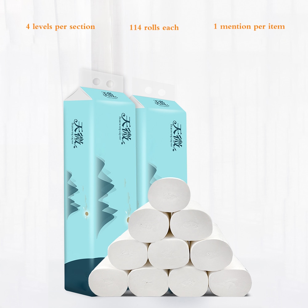 Wit 14 Rolls Toiletpapier Vier-Layer Huishoudelijke Papieren Handdoek Roll Toiletpapier Coreless Papier Handdoeken Snelle Levering