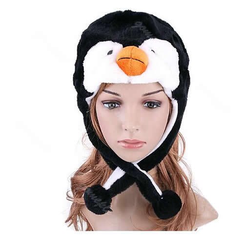 1 stuk cartoon dier pinguïn mascotte pluche warme muts/hoed warmer