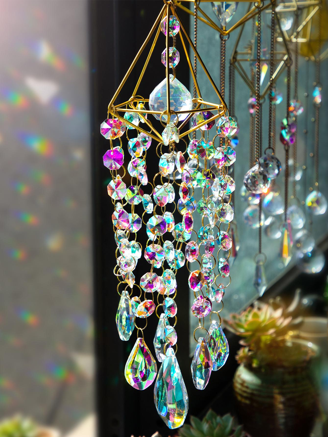 1pc Light Fantasy Crystal Windgong Hangend Raam Patio Antenne Hangende Suncatcher Regenboogcadeau