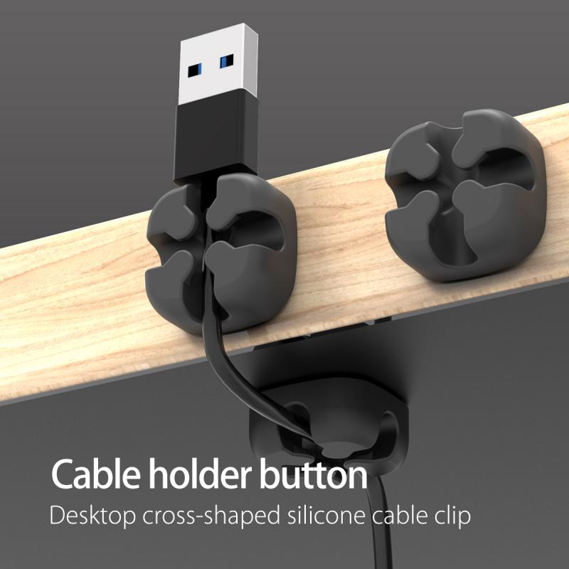Silicone Organizer Cable Holder Mouse Wire Holder Desk Use Cable Management Charger Holder Cable For Data/Earphone/Audio Cable