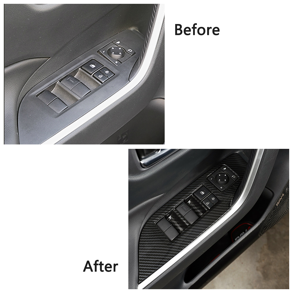 For Toyota Rav 4 Rav4 5 Gen Carbon Fiber Printed ABS Interior Moulding Center Console Dashboard Modify Decoration