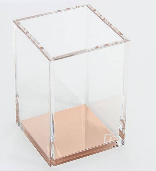 Premium Acryl Schaar & Rose Gold Potlood/Pen Bekerhouder Bureau Kit: rose gold holder