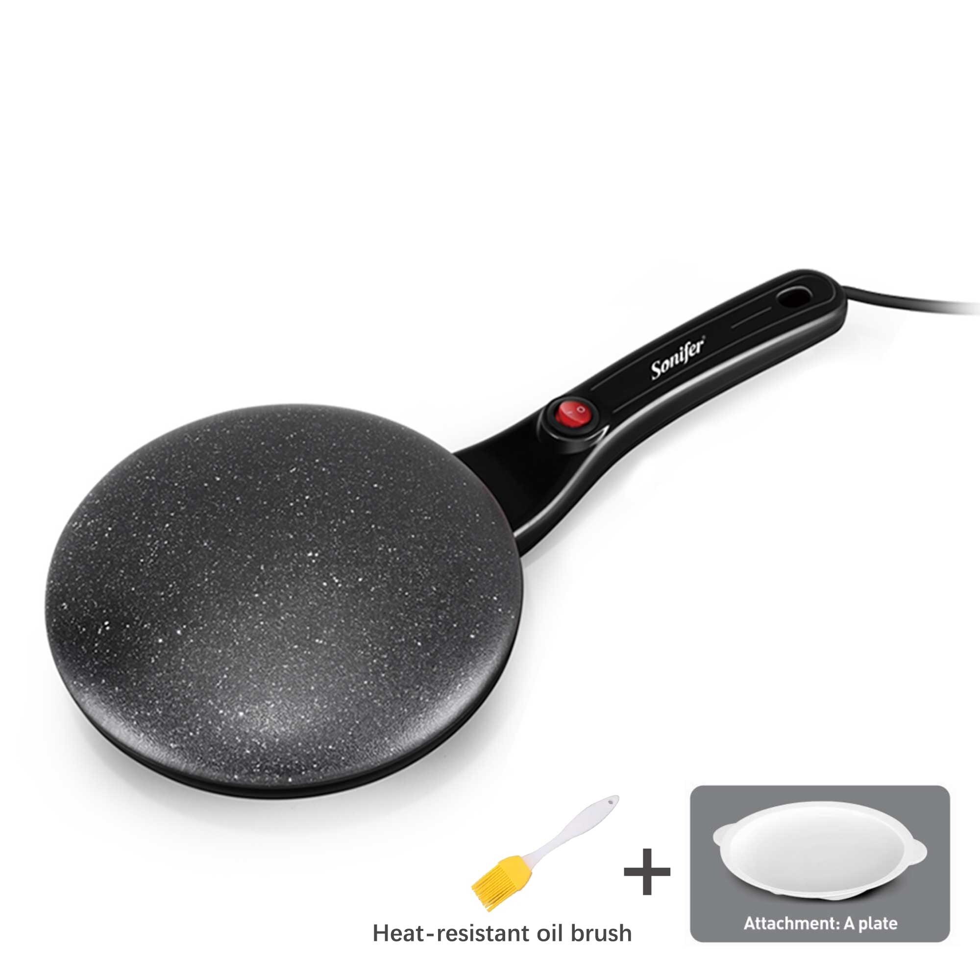 Máquina de tortitas para Pizza, plancha antiadherente eléctrica para hornear Pan y pasteles: SF3038-Black / EU