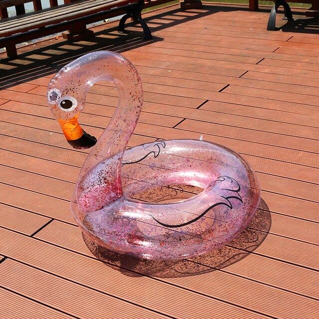 90Cm Opblaasbare Kristal Eenhoorn Zwemmen Ring Zwemmen Cirkel Sparkly Glitter Pool Float Voor Volwassen Kinderen Water Partij Speelgoed: swan