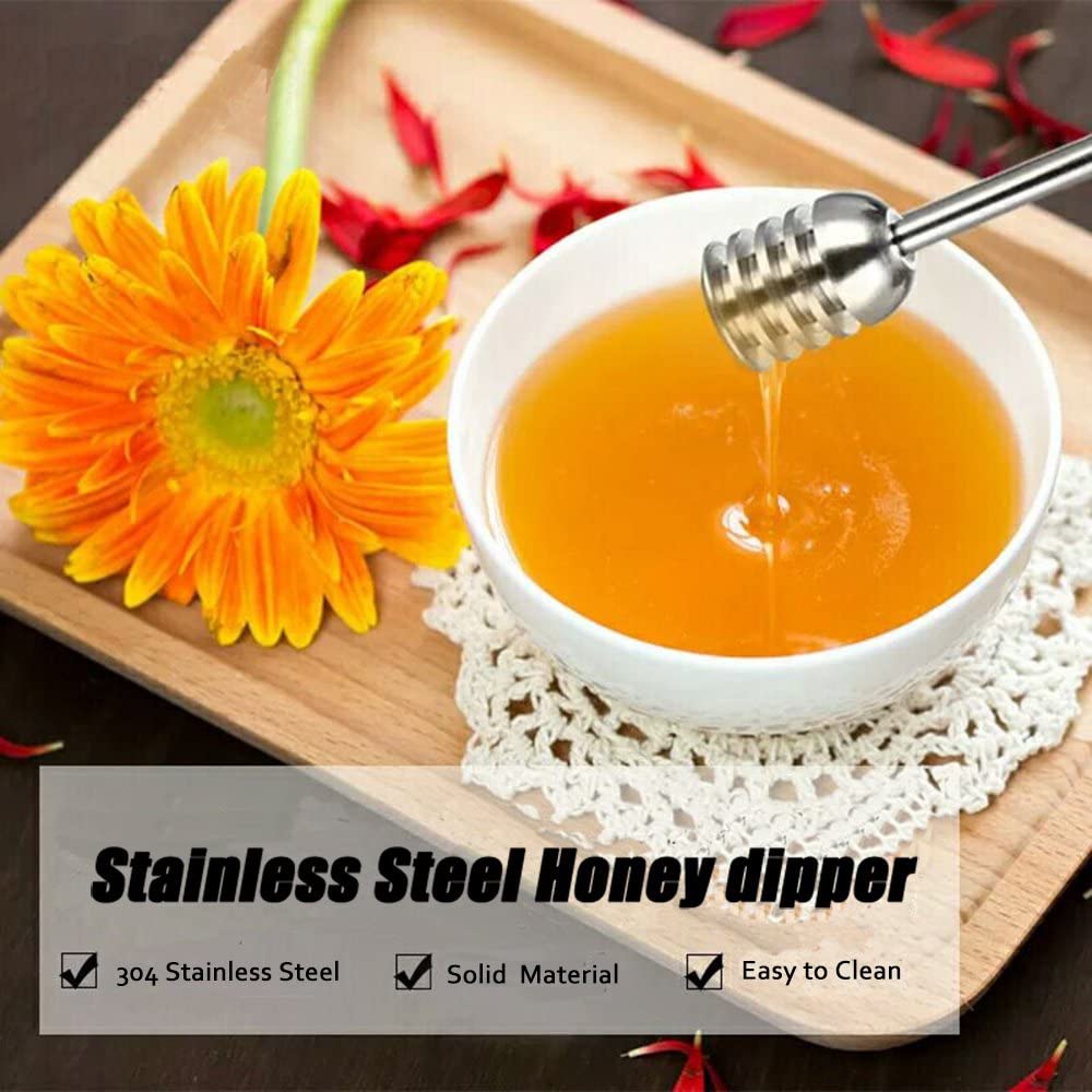 Honning og sirup dipper stick server honning ske 304 rustfri stål stav til honning potte krukkebeholdere