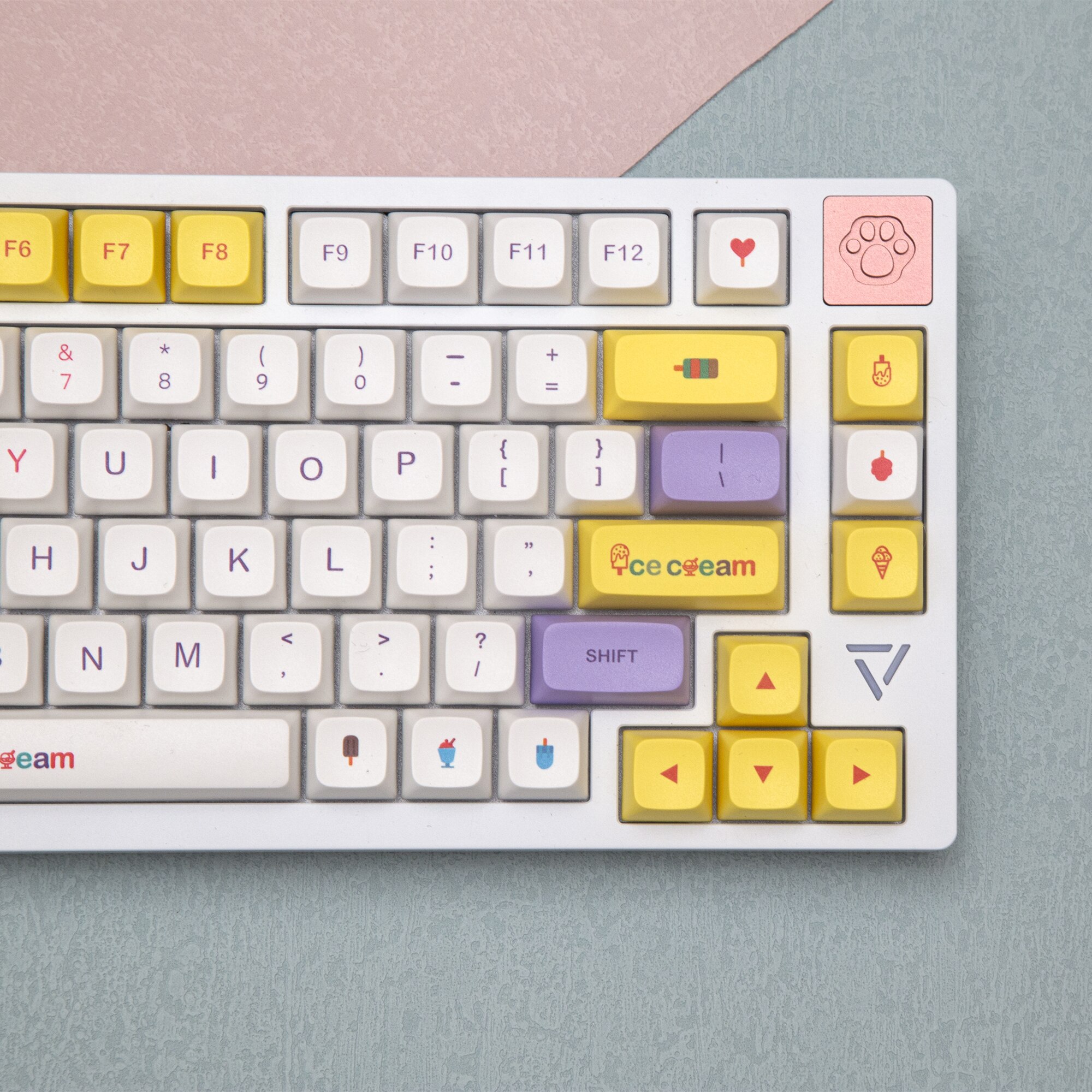 135 Keys XDA Ice Cream PBT Dye Sub Keycaps For Cherry Mx Switch Gateron Kailh Mechanical Keyboard XDA R2 Keys 61 68 89 Layout