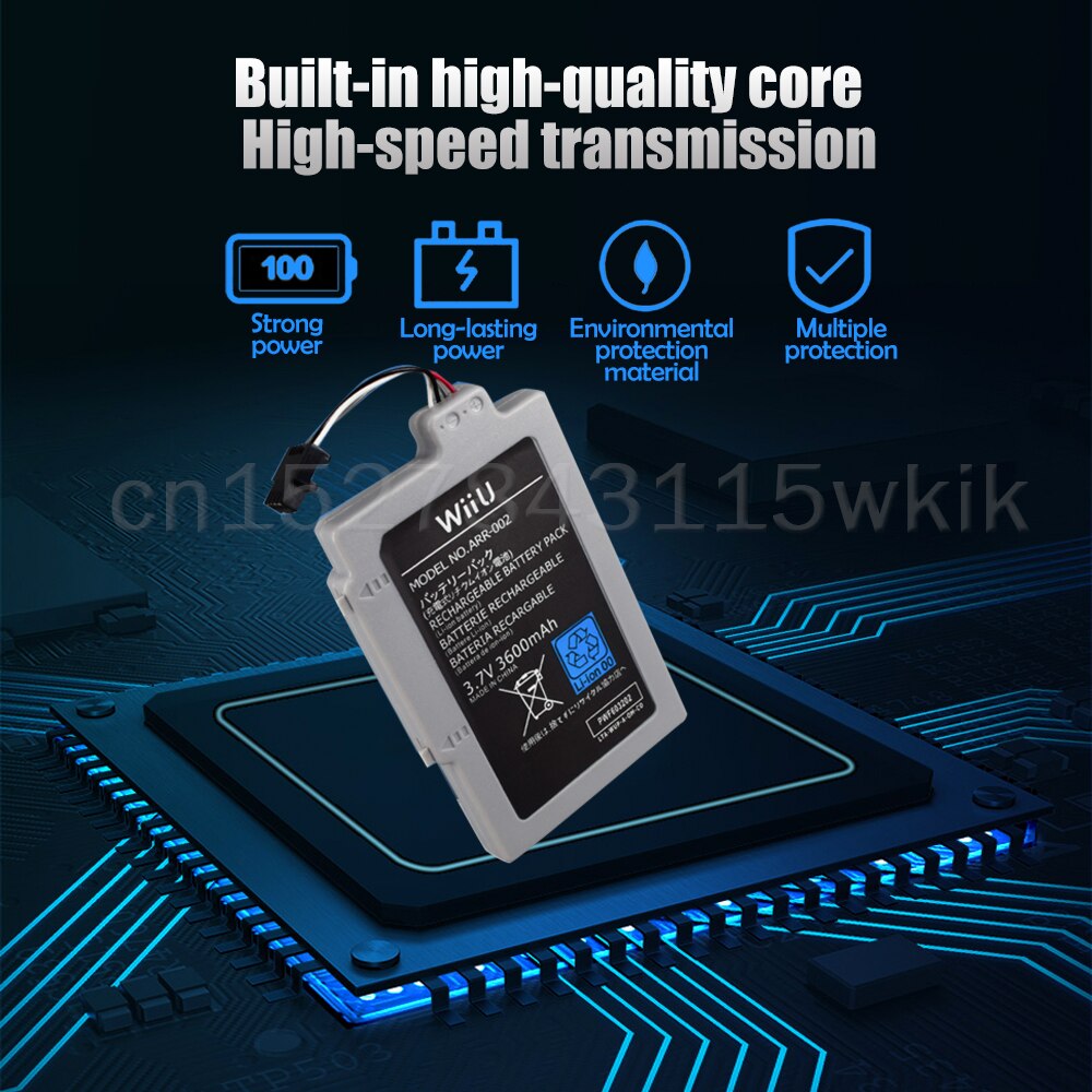 Paquete de batería recargable para Nintendo Wii U, 3,7 V, 3600mAh, ARR-002, controlador de mando, batería de repuesto con paquete de herramientas