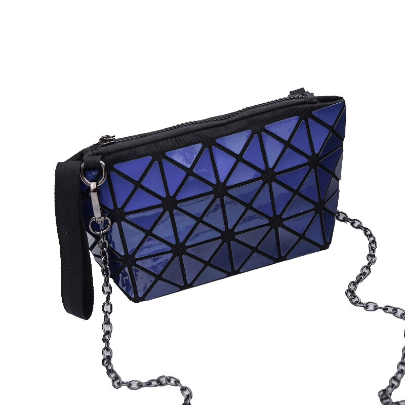 Hand-Held purses and handbagsWomen Shoulder Bag Trendy Rhombic Geometric Messenger Bag Lattice Clutch Purse: Laser Blue