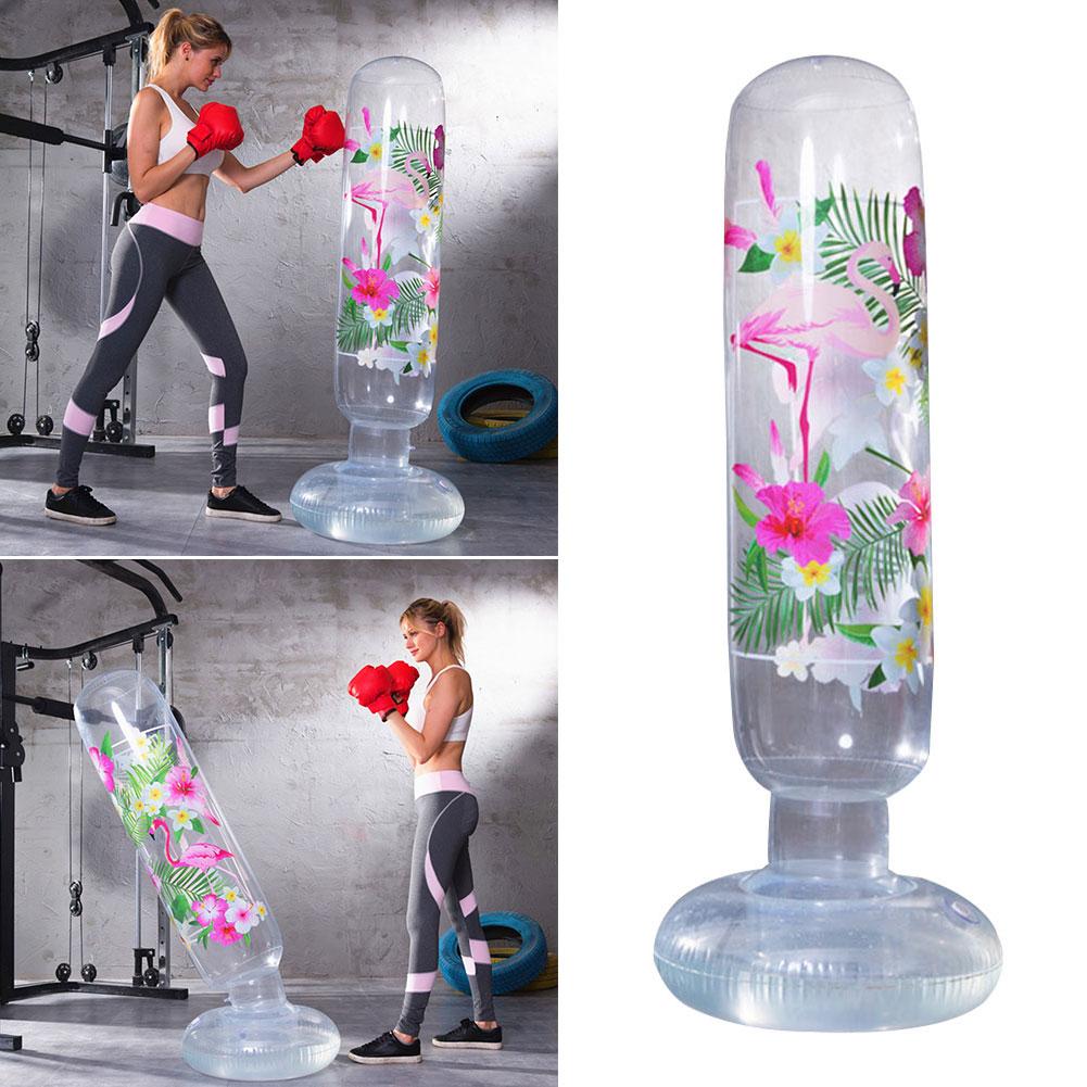 160CM Transparent Inflatable Boxing Column Flamingo Style Girl Boxing Sandbag Inflatable Post Decompression Sandbag