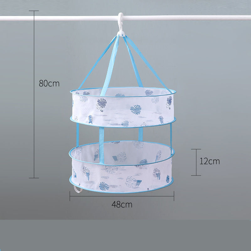 Cartoon Style Clothes Laundry Drying Net Single Double Layer Underwear Drying Basket Round Sweater Socks Drying Net Windproof: 1 layer E 48cn