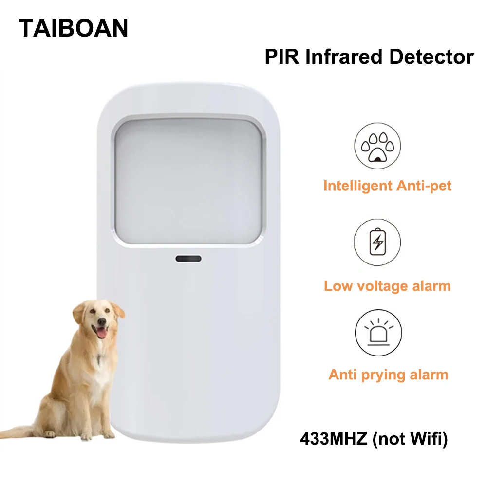 TAIBOAN Draadloze Anti-huisdier PIR Bewegingsalarm Sensor 433 MHz EV1527 Code Infrarood Detector voor Smart Home Security Host accessoires