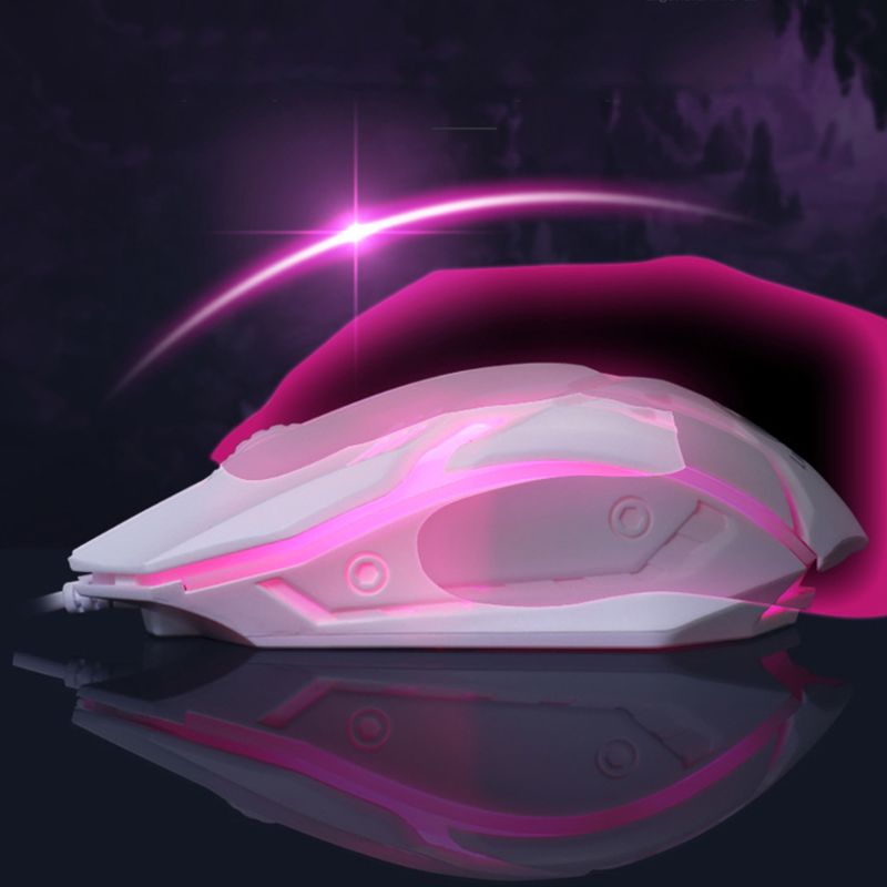 1 sett led lys bakgrunnsbelysning mekanisk følelse gaming tastatur og kablet mus combo sett led lys for datamaskin pc