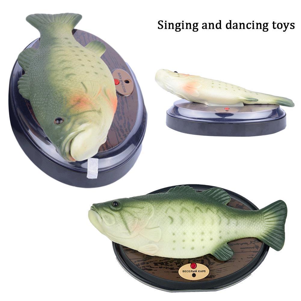 1Pc Elektrische Zingen Zalm Zingen Kloppend Plastic Vis Spoof Speelgoed Kind Halloween Speelgoed Q9V5