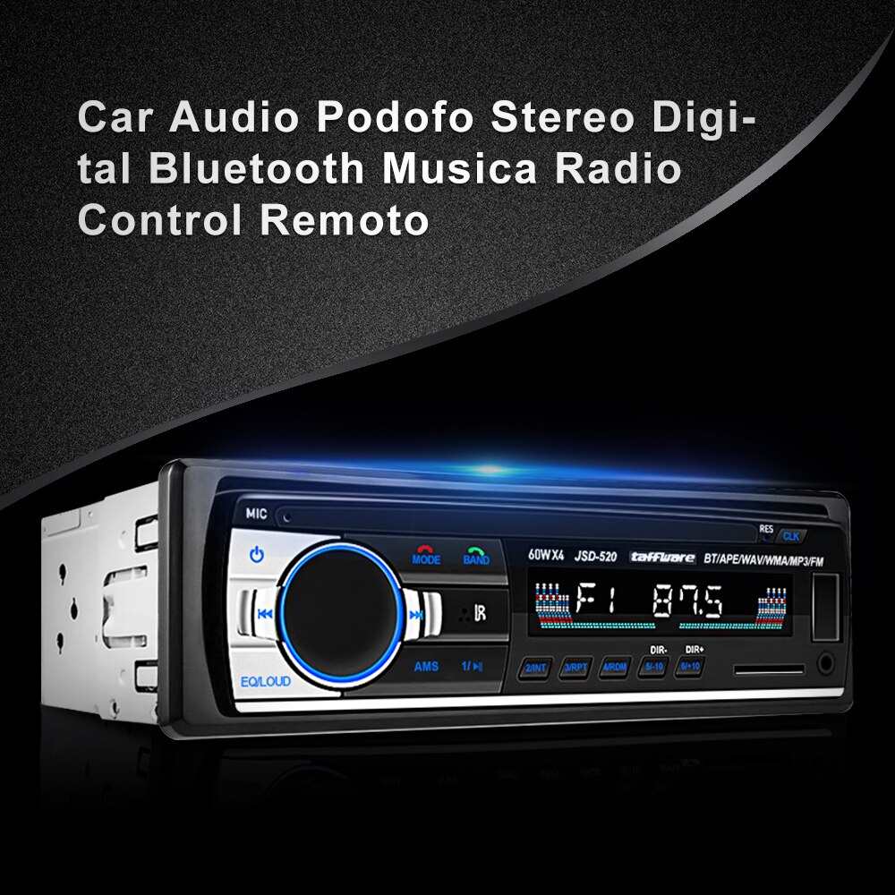 AMPrime Car Radio Bluetooth FM Stero Radio USB SD AUX Audio Player Auto Electronics Subwoofer In-Dash 1 DIN Autoradio ISO 12Pin