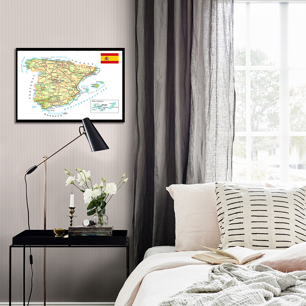 59*42cm The Spain Political Map In Spanish Wall Poster Canvas Painting Living Room Home Decoration School Supplies Travel