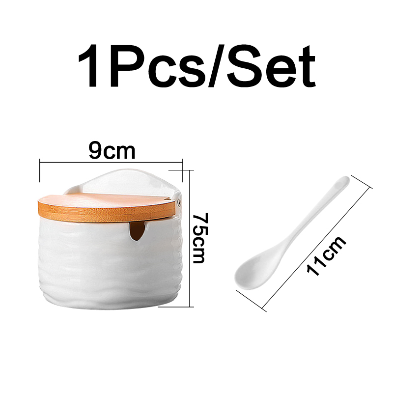 European ceramic flip seasoning jar cruet salt kitchen supplies seasoning box seasoning pot Container Condiment Jars: 1Pcs
