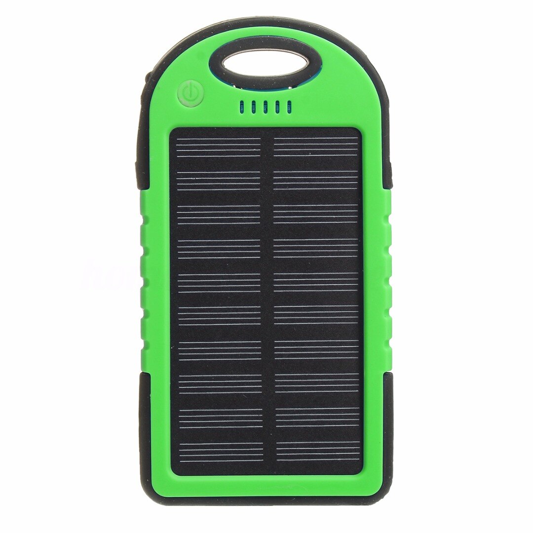 Replacement For Smart Mobile Cell Phone Charger Cover Efficient solar panel Portable Dual 2 USB Solar Power Bank Battery Case: Green
