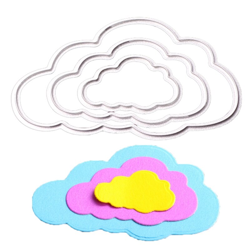 3 Pcs Wolken Metalen Stansen Sterft Scrapbooking Embossing Map Pak Voor Shot Snijmachine