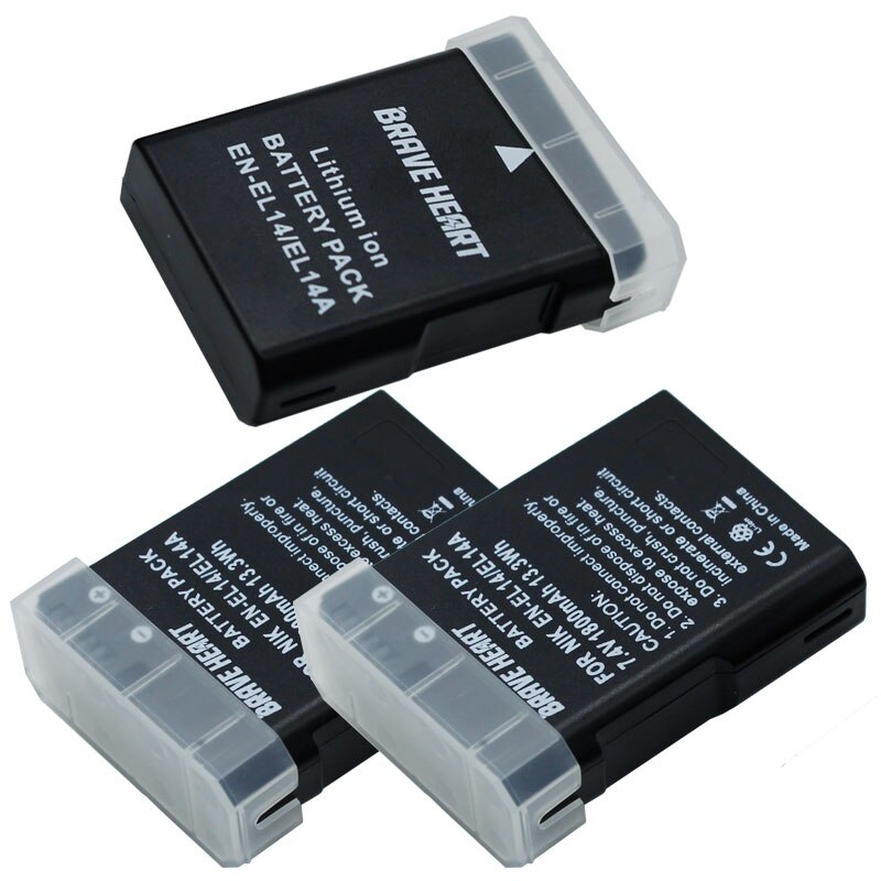 4X1800Mah EN-EL14 En EL14 EN-EL14a Batterij + Lcd Dual Charger Voor Nikon P7800,P7100, d3400, D5500,D5300,D5200,D3200,D3300,MH-24: 3battery
