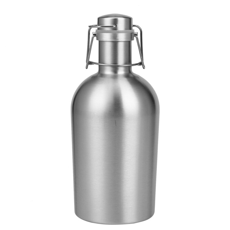 2X 2L Stainless Steel Homebrew Beer Growler Secure Swing Top Lid Big Capacity Beer Bottles For Outdoor