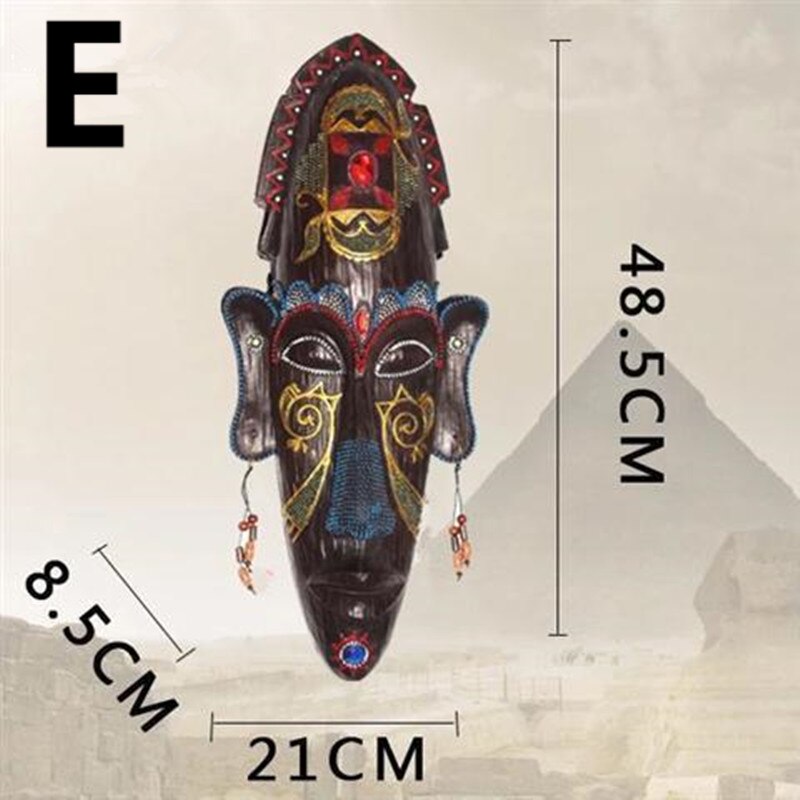 3D Resin Hand-Painted Crafts African Mask Personality Retro Wall Hanging Decoration Home Living Room Bar Decoration