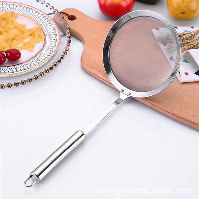 Cocina Multi-funcional de cuchara fino de acero inoxidable de malla de alambre de espumadera, colador de alimentos fritos neto utensilios de cocina