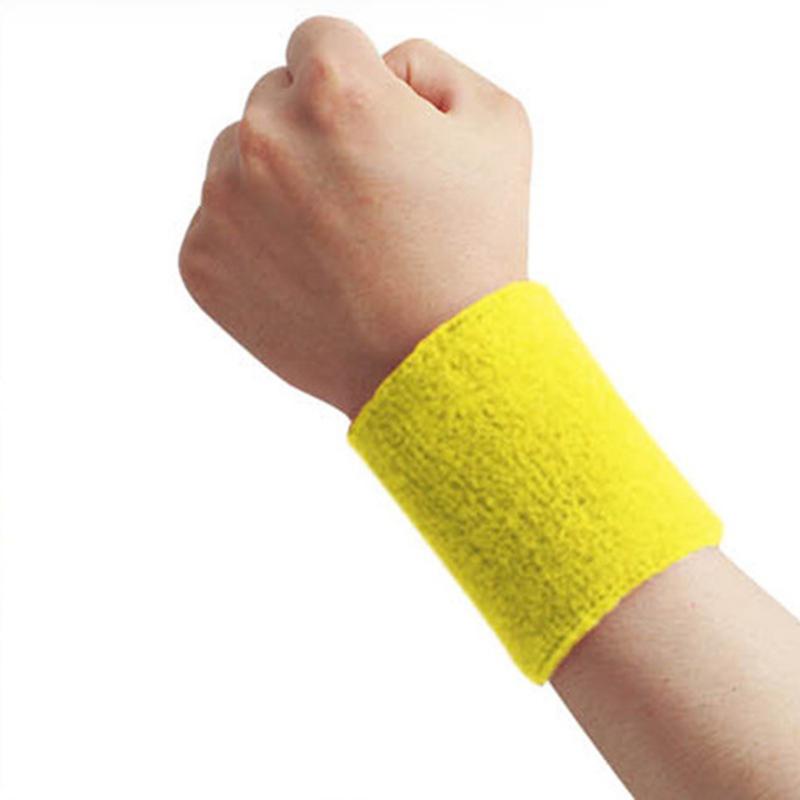 1pc Wristbands Sport Sweatband Hand Band Sweat Wrist For Tennis Basketball Sports Cotton Wrist Bracersweat Wrist Support Guard