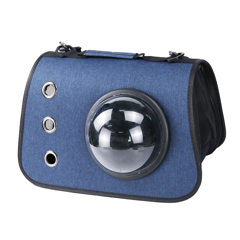 Foldable Breathable Carrier Portable For Cat Bag For Outing Messenger Pet Bag One-Shoulder Cat Transport Cage Outdoor House: blue
