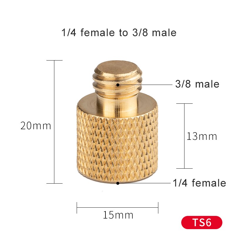 Kamera 1/4 Zu 3/8 Männlichen Zu Weiblichen Schraube Halterung Für Stativ Adapter Heißer Schuh Stick Licht Stehen Halterung Einbeinstativ Revolution schrauben: TS6