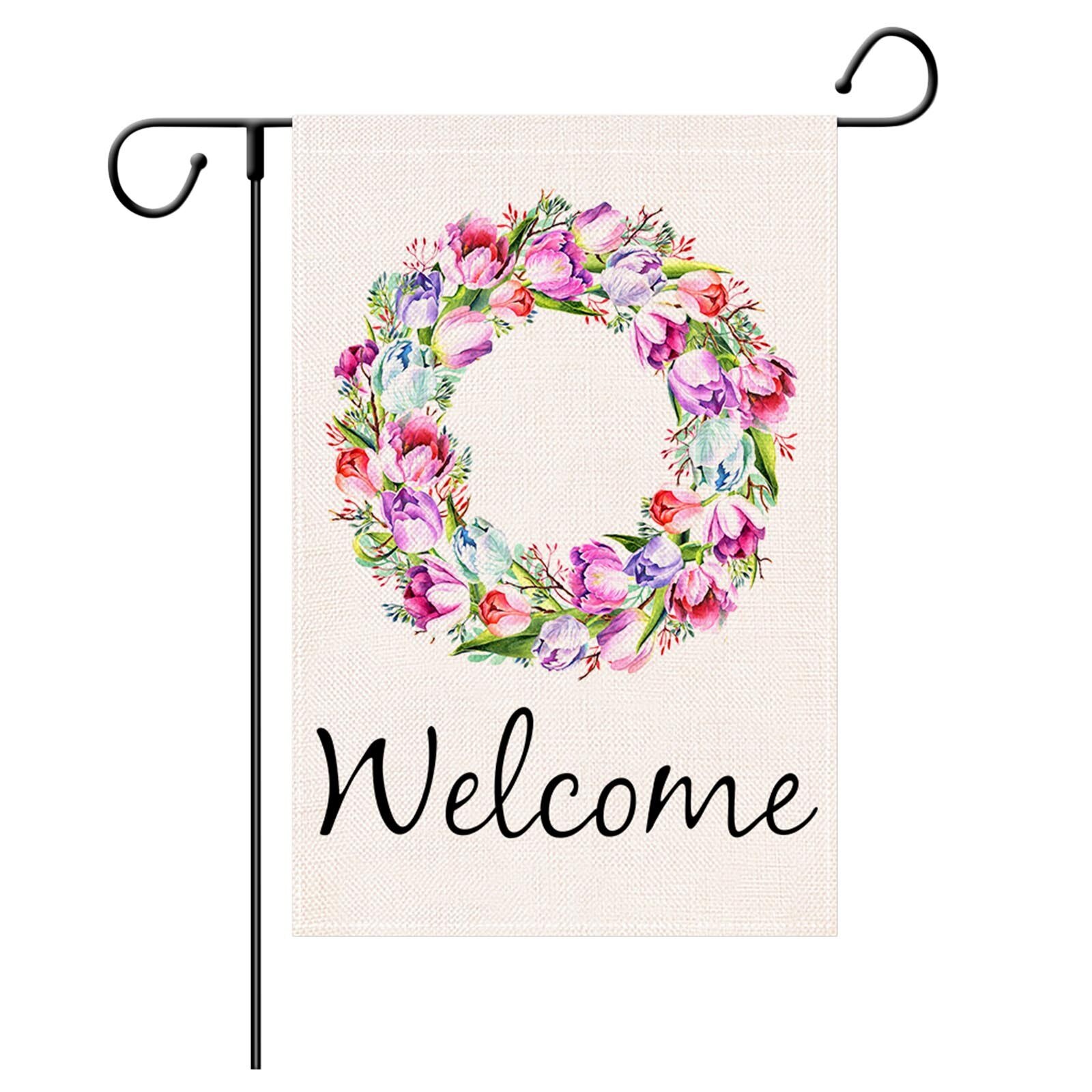 Spring Garden Flag Decorations Outdoor Banner,Farmhouse Yard Sign Garden Flag House Decor