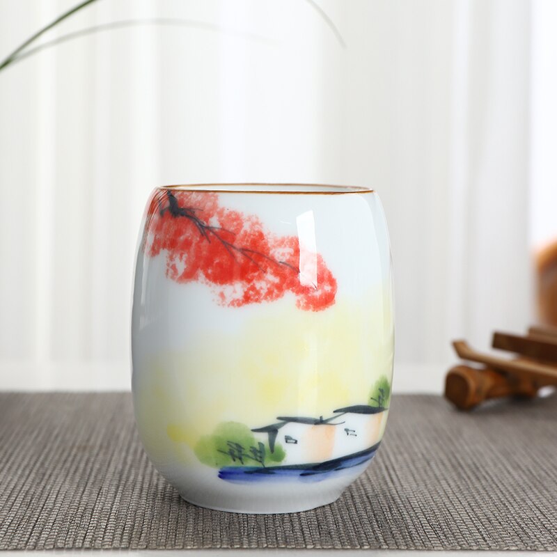 CHANSHOVA tasse à thé en céramique H271 | Motifs multiples traditionnels de Style chinois, tasse à thé en porcelaine blanche de 190ml: 11