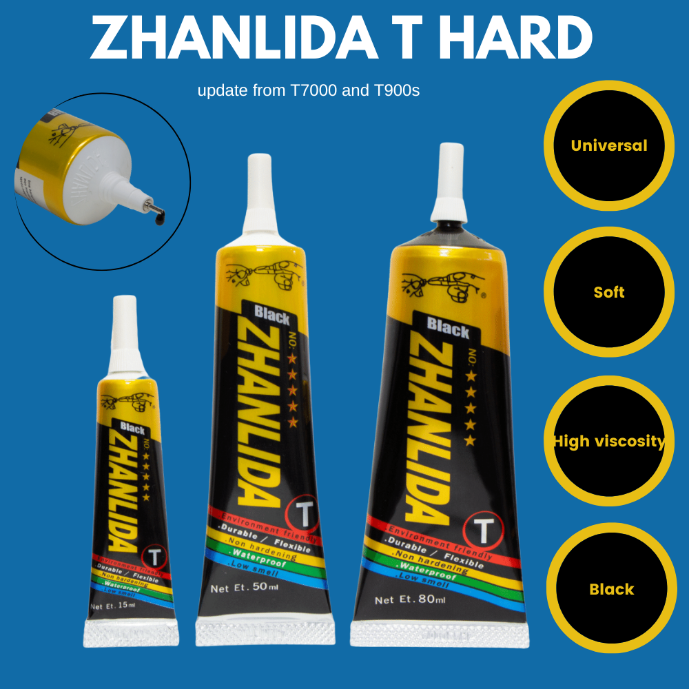 15Ml/50Ml/80Ml Zhanlida T Harde Zwarte Contact Lijm Universele Diy Mobiel Reparatie Lekken Licht lijm Met Precisie Applicator Tip