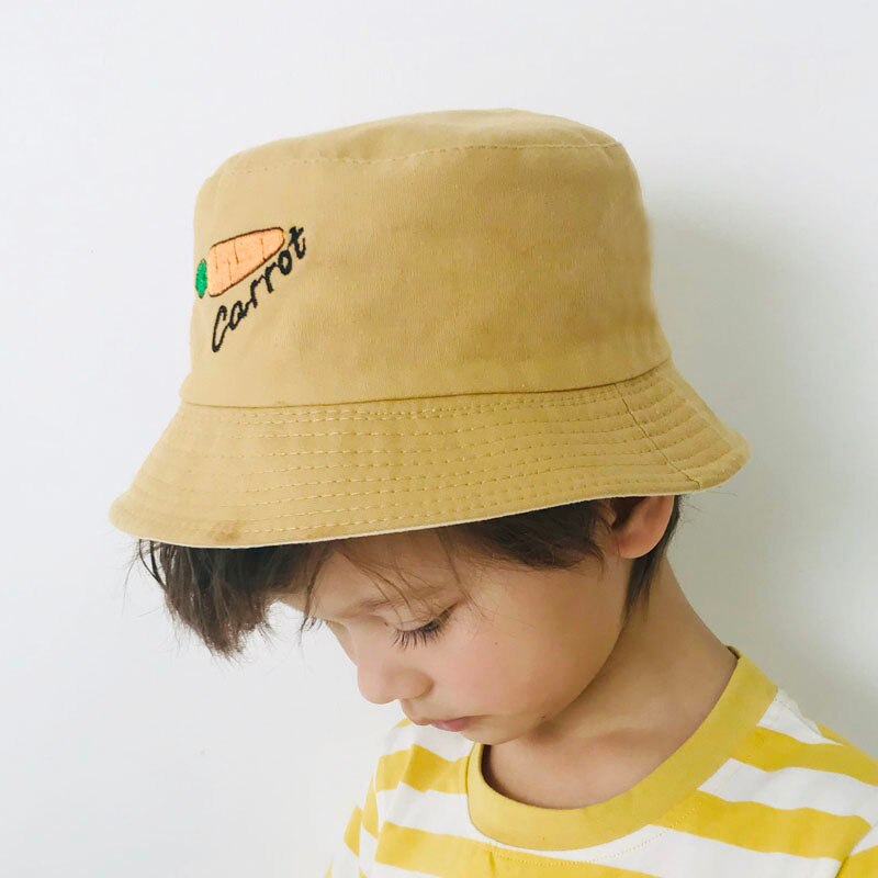 Streetwear panama bucket hattar barn barn utomhus sommar vändbar bucket hatt pojke flicka tecknad fiskehatt