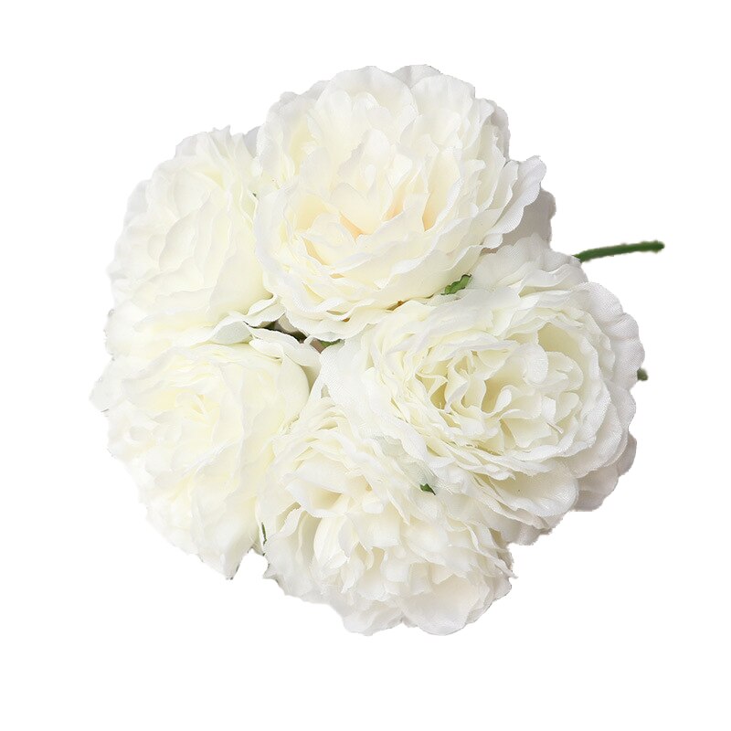 Lovegrace 1 buket 5 bryllupper kunstig pæon hortensia familie bryllupsfest fødselsdag blomsterdekoration: Mælkehvid