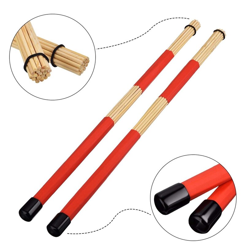 1 Paar 5A Drum Sticks Classic Maple Wood Drumsticks Set 1 Paar Drum Draad Borstels Intrekbare Drum Stok Borstel En 1 Paar Staven Dr